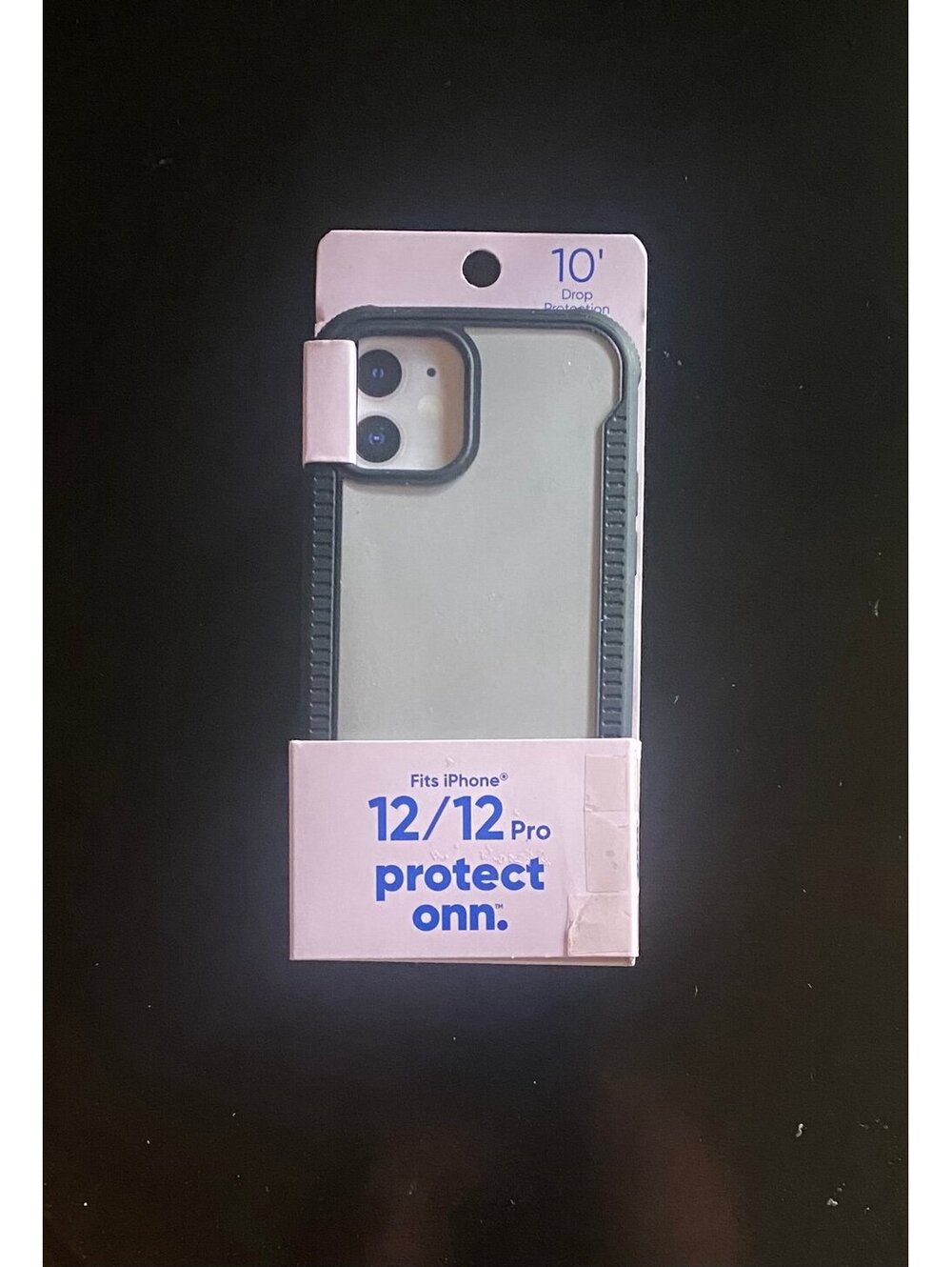 Onn Dual-Layer Case for iPhone 12/iPhone 12 Pro Black/Clear